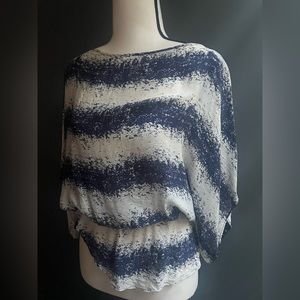 Parker Striped Short Sleeve Blouse Size XS